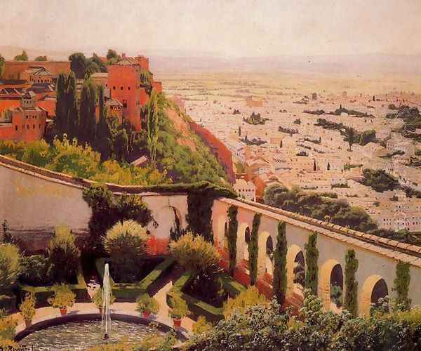 El Generalife 2 Oil Painting by Santiago Rusinol i Prats