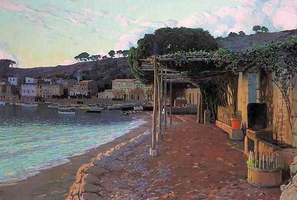 Atardecer Oil Painting by Santiago Rusinol i Prats