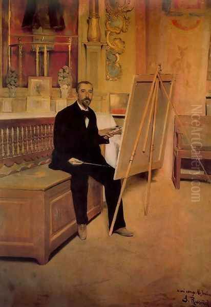 Retrato de Arcadio Mas y Fondevila Oil Painting by Santiago Rusinol i Prats