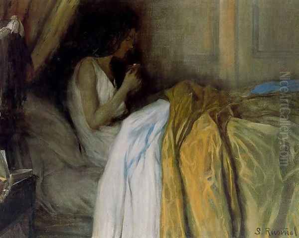 Antes de tomar el alcaloide Oil Painting by Santiago Rusinol i Prats