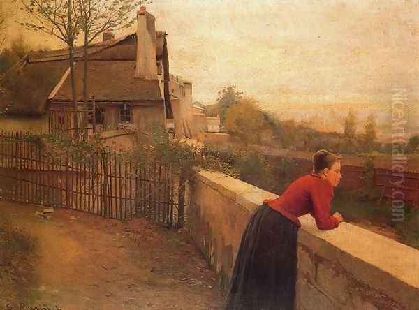 La Banlieue Oil Painting by Santiago Rusinol i Prats