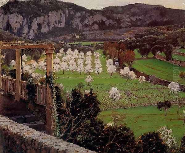 Almendros en Flor 3 Oil Painting by Santiago Rusinol i Prats