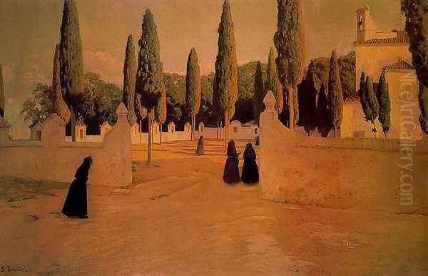 Calvario (Valencia) Oil Painting by Santiago Rusinol i Prats