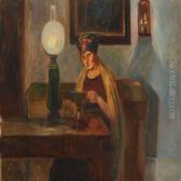 Interior With Woman by Poul Friis Nybo