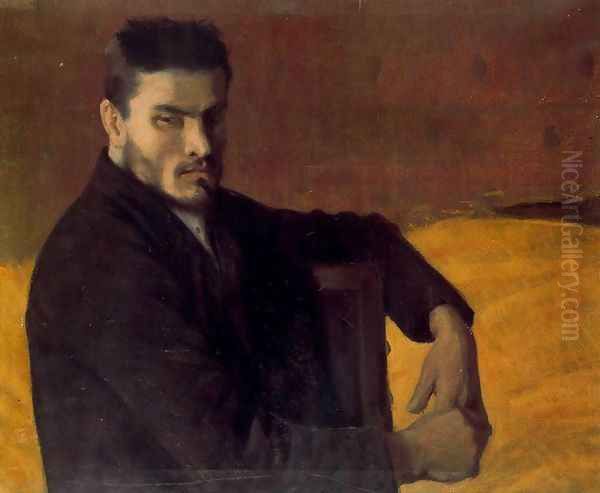 Retrato de Carles Mani Oil Painting by Santiago Rusinol i Prats