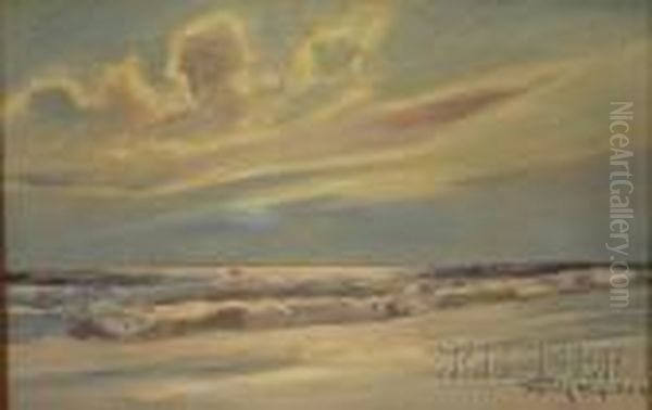 Beachscape Oil Painting by Poul Friis Nybo