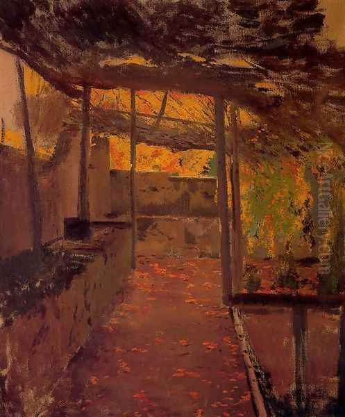 Jardín de Can Fontán, San Daniel (Obra inacabada) Oil Painting by Santiago Rusinol i Prats