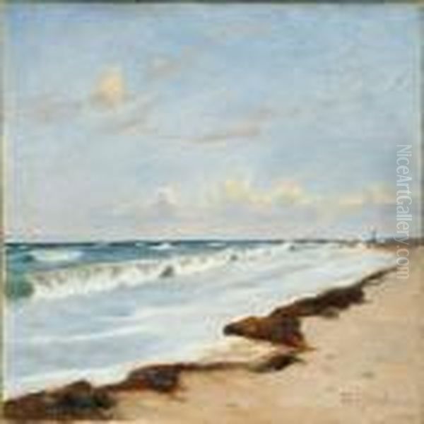 Coastal Scene Oil Painting by Poul Friis Nybo