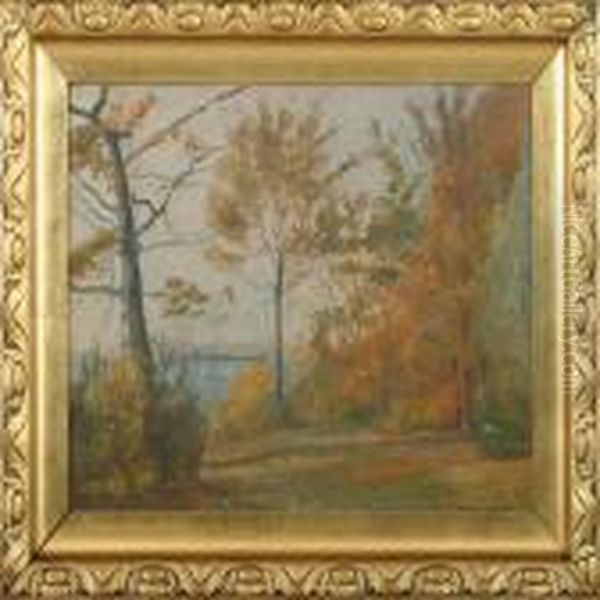 An Autumn Landscape Oil Painting by Poul Friis Nybo