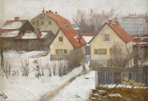 Scheelegatan-bergsgatan - Motiv Fran Kungsholmen Oil Painting by Jenny Nystrom