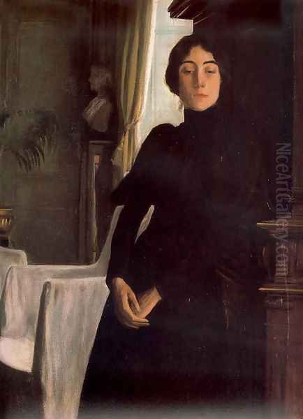 La señorita Nantas Oil Painting by Santiago Rusinol i Prats