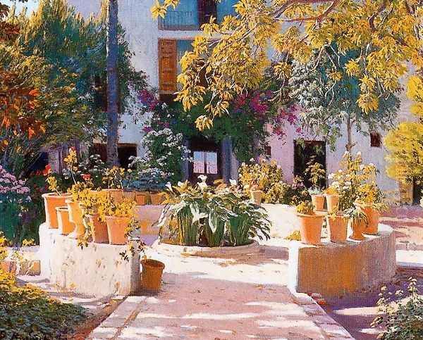 Jardín 2 Oil Painting by Santiago Rusinol i Prats