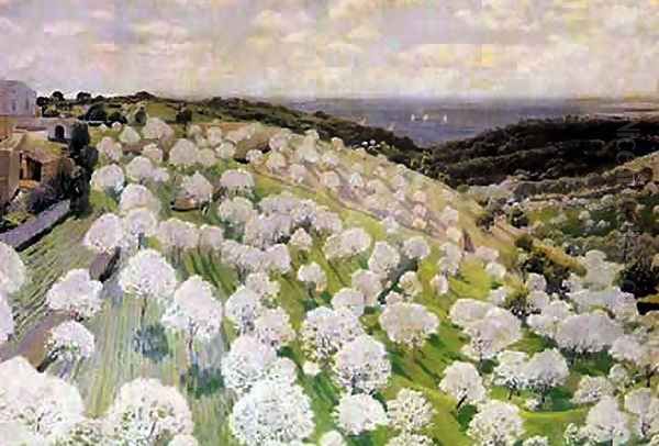 Almendros en Flor 2 Oil Painting by Santiago Rusinol i Prats