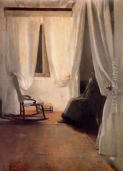 La convaleciente Oil Painting by Santiago Rusinol i Prats