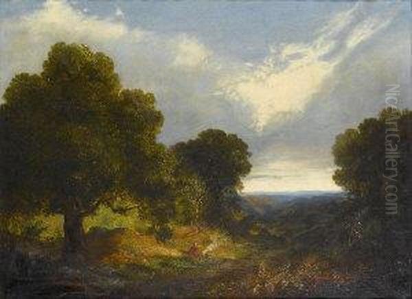 Figure In A Woodland Clearing Oil Painting by James Arthur O'Connor