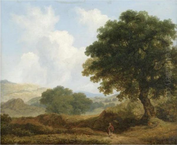 Landscape, View Taken In The County Of Wicklow Oil Painting by James Arthur O'Connor