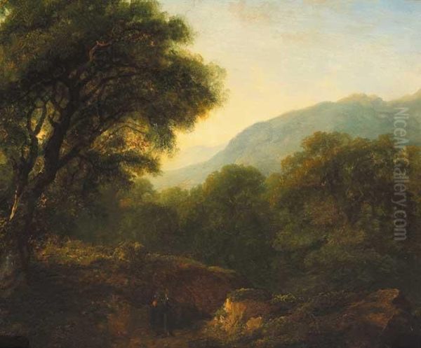 Wooded Landscape, County Wicklow, 1837 Oil Painting by James Arthur O'Connor