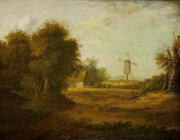 Landscape With Windmill Oil Painting by James Arthur O'Connor