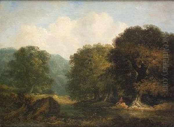 Figure In Landscape Oil Painting by James Arthur O'Connor