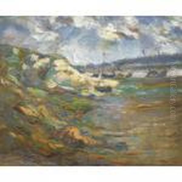 Marine, Bateaux A L'echouage (seascape, Boats Aground) Oil Painting by Roderic O'Conor