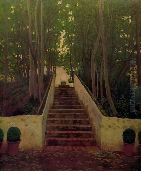 Generalife Oil Painting by Santiago Rusinol i Prats