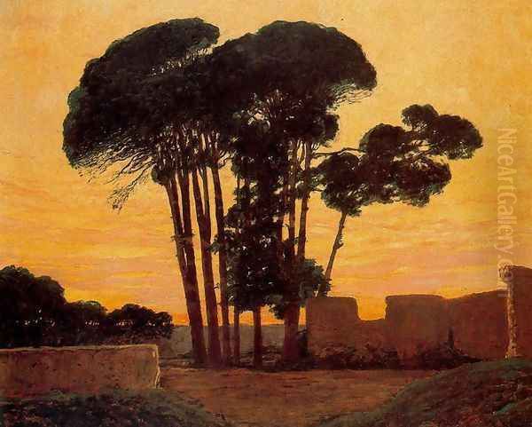 Paseo de pinos (Aranjuez) Oil Painting by Santiago Rusinol i Prats