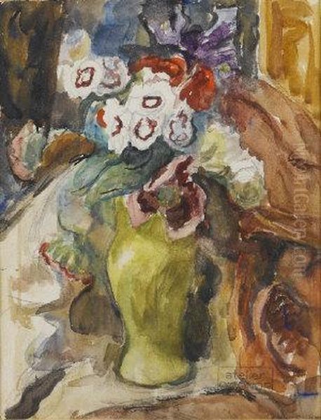 Still Life; Vase Of Flowers Oil Painting by Roderic O'Conor