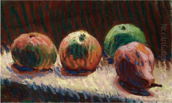 Apples And Pear Oil Painting by Roderic O'Conor