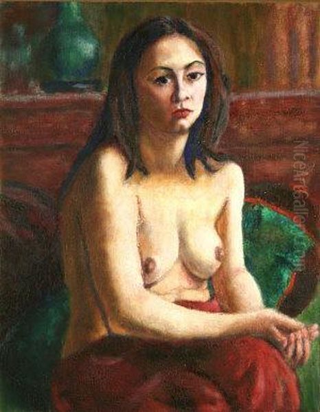 Seated Nude In An Interior Oil Painting by Roderic O'Conor