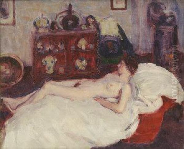 Nude With Stove, C. 1911-1915 Oil Painting by Roderic O'Conor