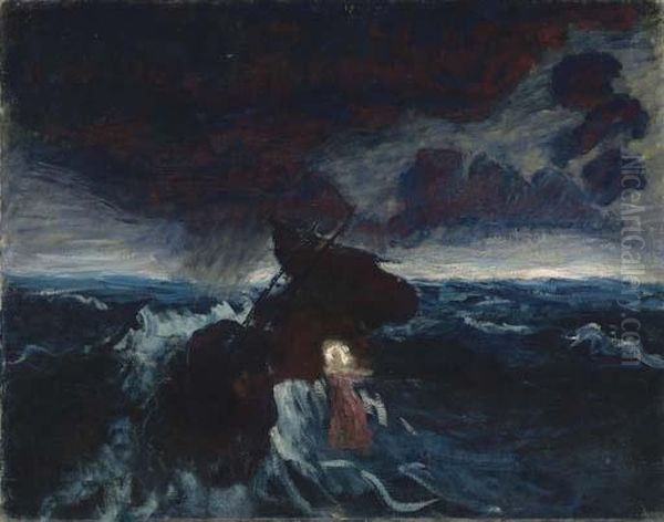 Boat In A Storm Oil Painting by Roderic O'Conor