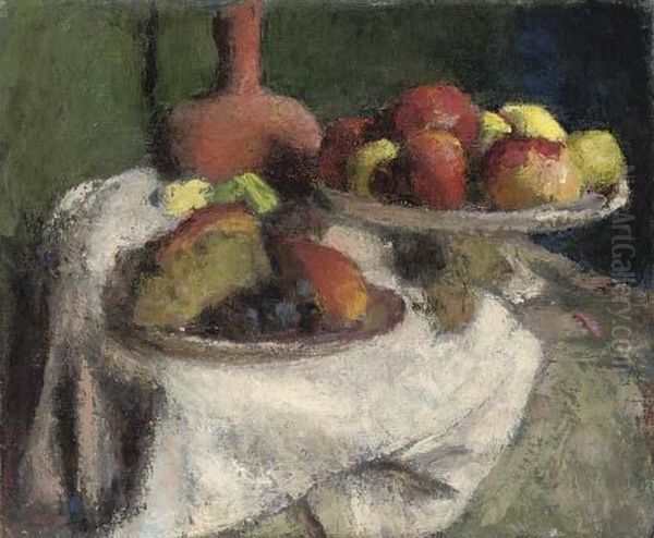 Still Life With Fruit On A White Cloth Oil Painting by Roderic O'Conor