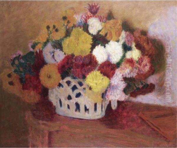 Chrysanthemums Oil Painting by Roderic O'Conor