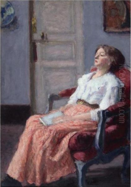 A Quiet Read Oil Painting by Roderic O'Conor