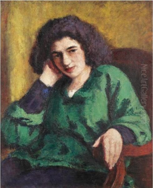 La Blouse Verte (renee Honta) Oil Painting by Roderic O'Conor