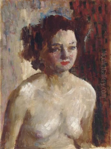 Sketch Of A Nude, Half-length Oil Painting by Roderic O'Conor