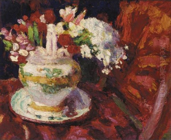 Fleurs Sur Une Chaise Oil Painting by Roderic O'Conor