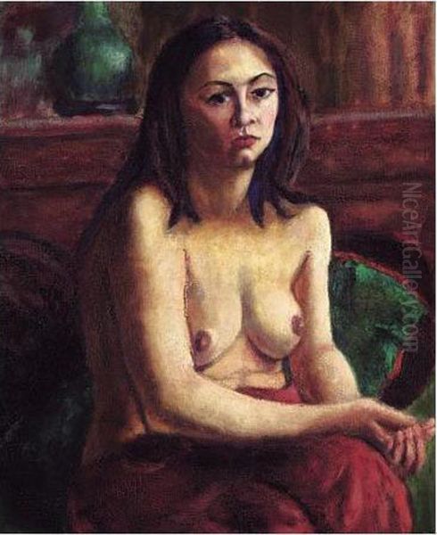 Seated Nude In An Interior Oil Painting by Roderic O'Conor