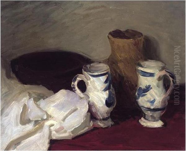 Still Life With Three Jugs (nature Morte Aux Trois Pichets) Oil Painting by Roderic O'Conor