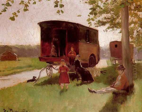 Un carro de bohemios Oil Painting by Santiago Rusinol i Prats