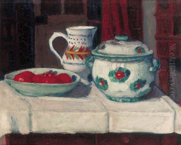 Still Life With Tureen, Jug And Dish Oil Painting by Roderic O'Conor