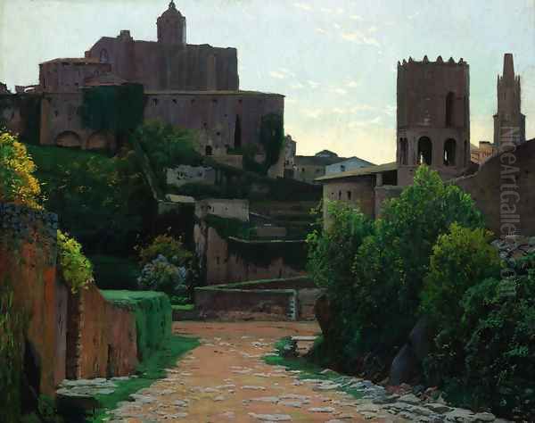 Girona Oil Painting by Santiago Rusinol i Prats