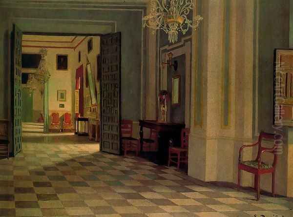 Interior del Palacio de Viznar Oil Painting by Santiago Rusinol i Prats