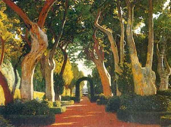 Jardines Oil Painting by Santiago Rusinol i Prats