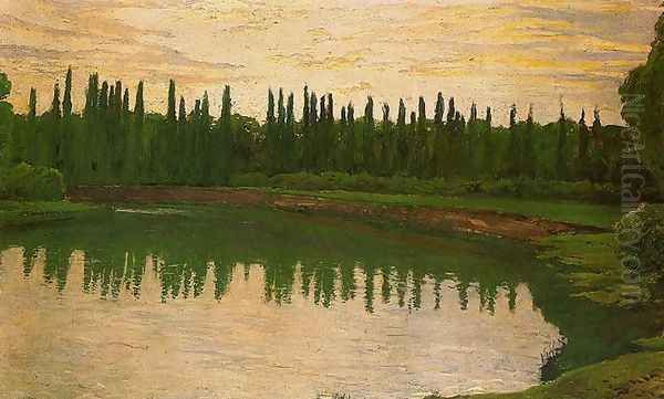 Reflejos en el lago Oil Painting by Santiago Rusinol i Prats