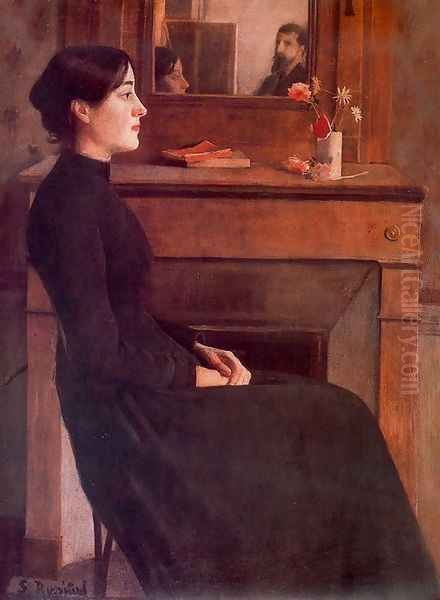 Retrato de mujer Oil Painting by Santiago Rusinol i Prats