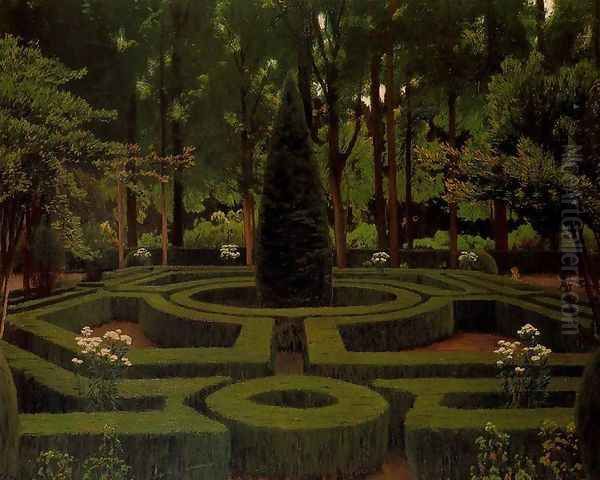 Jardines de Aranjuez 2 Oil Painting by Santiago Rusinol i Prats