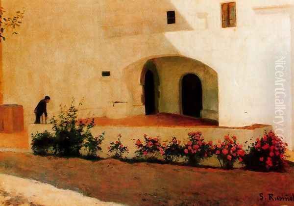 Entrada al Vinyet Oil Painting by Santiago Rusinol i Prats