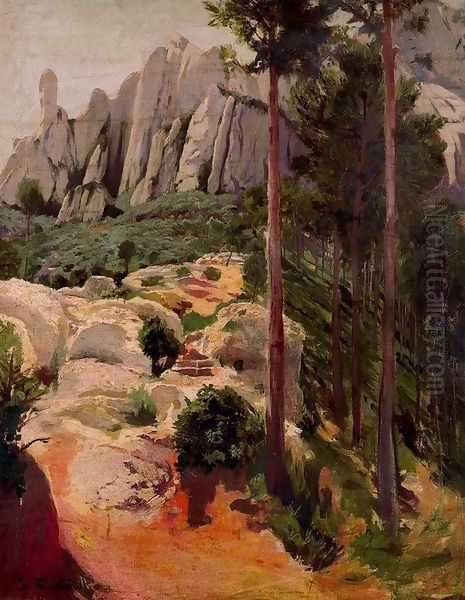 Monserrat Oil Painting by Santiago Rusinol i Prats