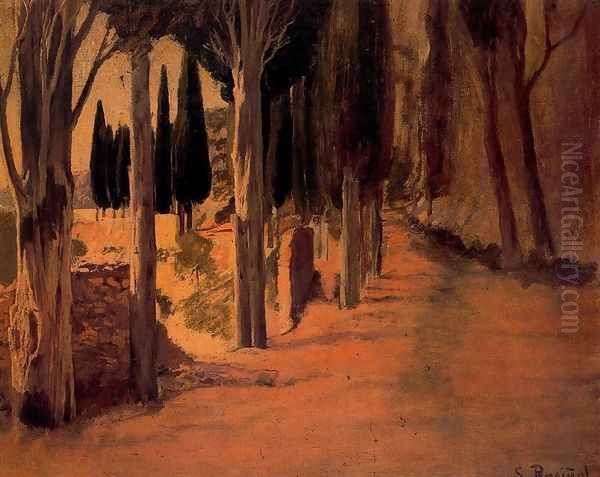 Jardín de Ulldemolins Oil Painting by Santiago Rusinol i Prats